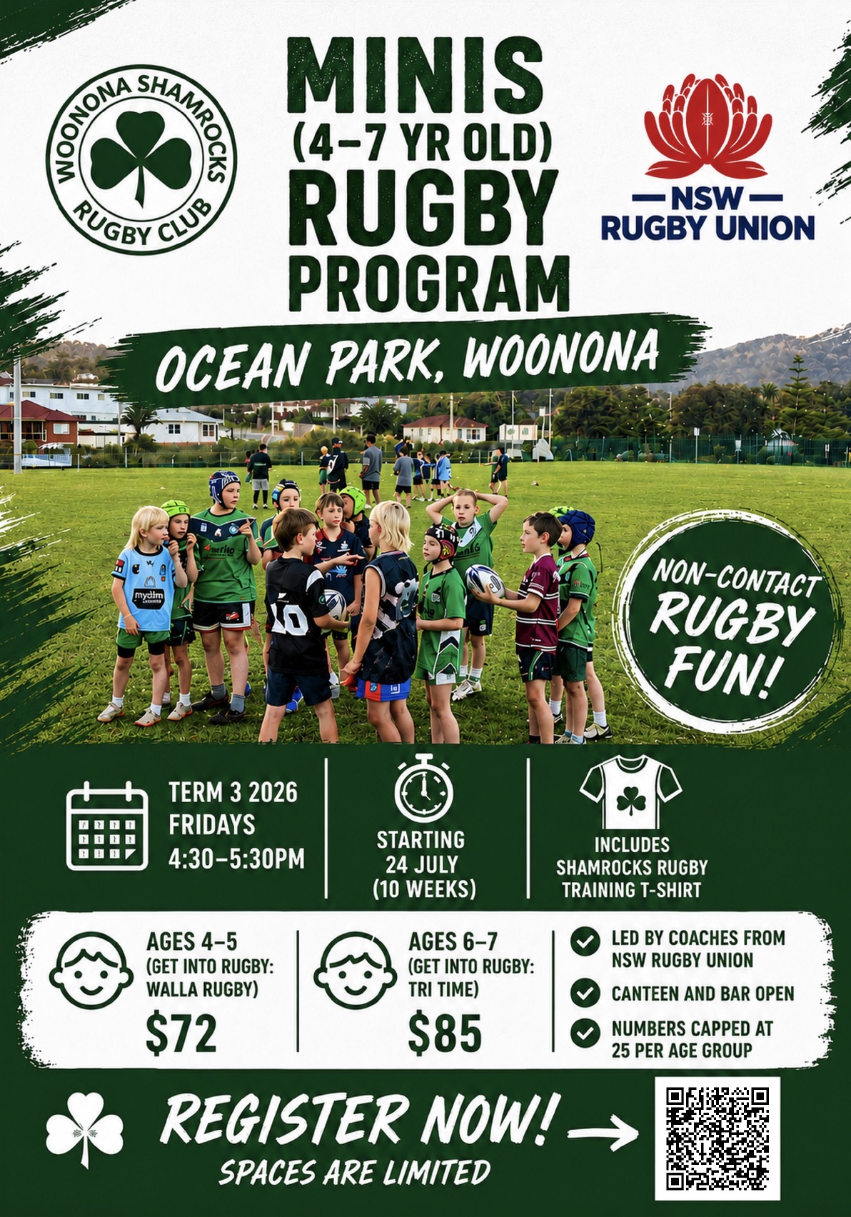 Minis Rugby is back at Ocean Park this Term 3!